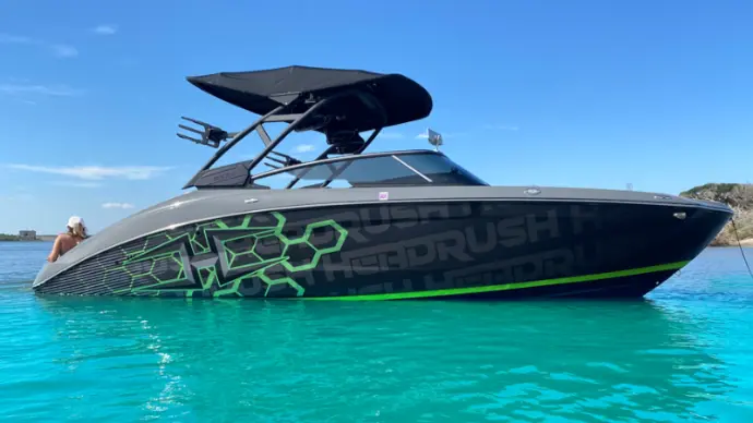 Boat wrapping with custom vinyl vehicle wrap graphics