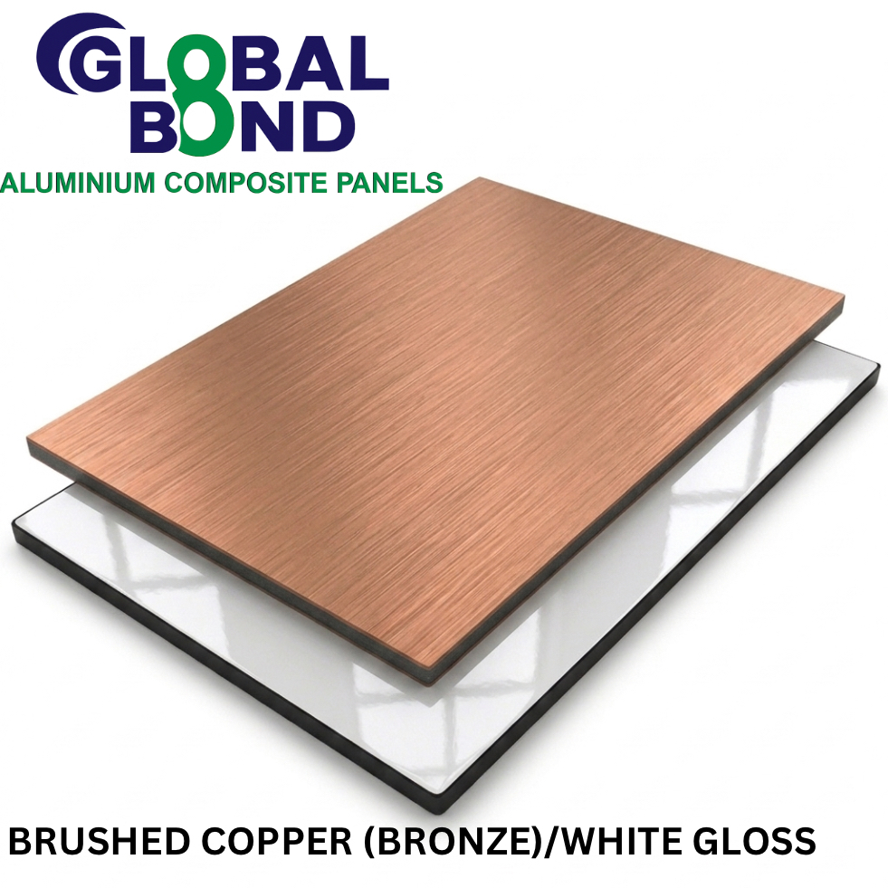 BRUSHED BRONZE / WHITE - GLOBAL BOND - 3mm; Skin-0.15mm; 2440x1220mm