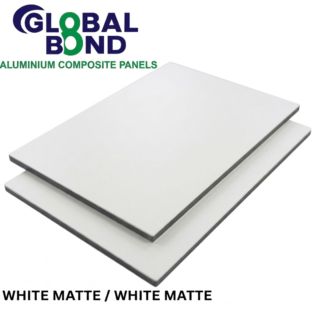 MATTE WHITE / MATTE WHITE - GLOBAL BOND - 3mm; Skin-0.3mm; 3050x1500mm