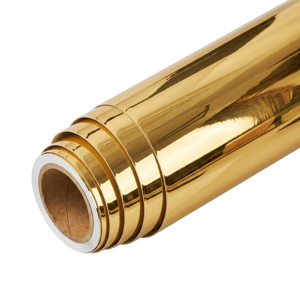 CUT OUT - GOLD MIRROR VINYL - 1.22 X 50 MTR
