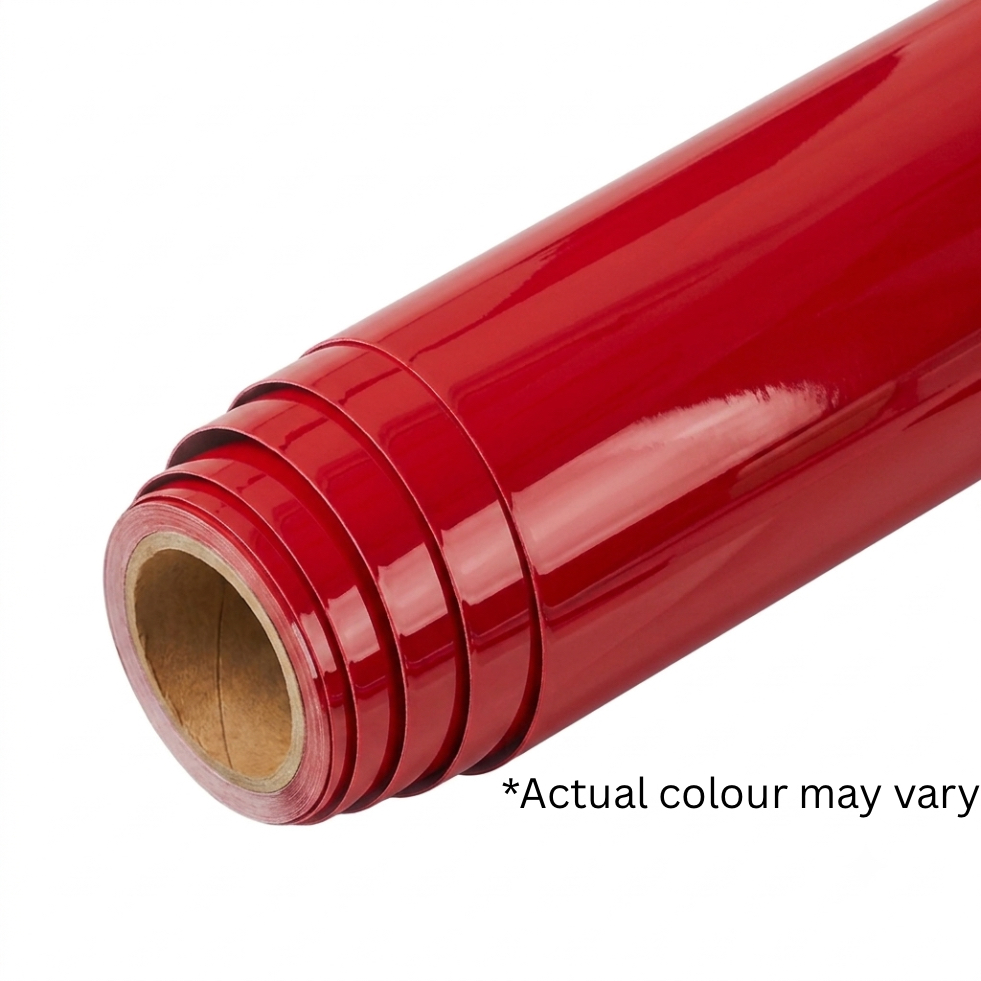 CUT OUT - GLOSS ROSE RED VINYL - 1.22 Mtr x 50Mtr