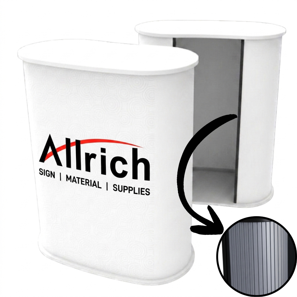 PROMO COUNTER-C (WHITE TOPS) - 90cmH x 90cmW