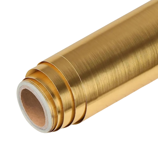 CUT OUT - BRUSH GOLD VINYL - 1.22 mtr x 50 mtr